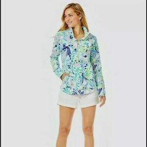 Lilly Pulitzer Floral Print Half Zip